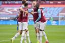 West Ham United's Jarrod Bowen (2nd right) celebrates with Tomas Soucek (left), Jesse Lingard (2nd left) and Arthur Masuaku after scoring their side's third goal of the game during the Premier League match at the London Stadium, London. Picture date: Sund