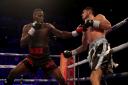 Lawrence Okolie in action against Mariano Angel Gudino at the O2 Arena, London.