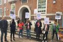 Campaigners outside Barking town hall. Picture: Luke Acton