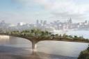 The proposed garden bridge design by Heatherwick Studios.