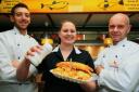 Shop manager Gary Powell, right, with staff Deanna Shelton and Ricci Wilding at The Golden Fish in Becontree Avenue