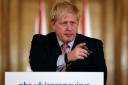 Prime minister Boris Johnson speaking at a news conference inside 10 Downing Street. Picture: PA