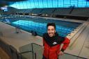 Swimmer Eid Aljazairli at the London Aquatics Centre.