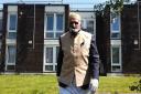 Dabirul Islam Choudhury, 100, is walking laps of  his communal garden in Bow. Picture: Ramadan Family Commitment