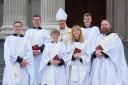 The Bishop of Stepney with the new deacons