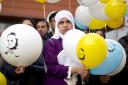 Shelina Begum, the mother of Tafida Raqeeb, attends a balloon release at the Royal London Hospital, Whitechapel. Picture: Aaron Chown/PA Wire