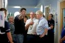 The father of a young girl expresses his anger over hospital waiting times to prime minister Boris Johnson and the Chief Executive of Whipps Cross University Hospital Alan Gurney during his visit. Picture: PA