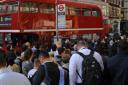 People queue for buses outside Liverpool Street Station, London, as commuters face travel misery trying to get to work because of a strike which has brought London Underground to a standstill. PRESS ASSOCIATION Photo. Picture date: Thursday July 9, 2015. 
