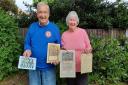 Terry Morris and his wife, Maureen, with memorabilia from the Queen's 1953 coronation