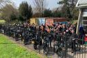 The bikers rode across east London to deliver the Easter eggs
