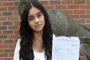 Mahima Chowdhury from Stratford School Academy with her GCSE results.