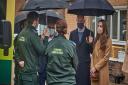Duke and Duchess of Cambridge William and Kate during their visit to Newham Ambulance Station.