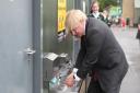 Prime minister Boris Johnson washes his hands on a school visit. Picture. PA Wire/PA Images