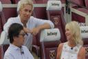 Heart recipient Gordon Paw with his son David and Tom Wilson's mother, Lisa. Picture: WEST HAM UNITED