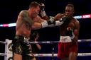 Dan Azeez in action against Charlie Duffield at the O2 Arena, London.