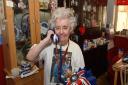 Royalist fan Lil Forkner proudly shows off her working Union Jack phone