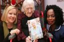 100 year old Kathleen Hibbard with Adriana Grotek and Jenny Evans