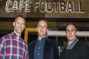 Ryan Giggs, general manager Stuart Procter (centre) and Gary Neville at the Cafe Football launch