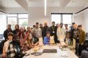 V&A East director Gus Casely-Hayford (centre) with students at Big Creative Education College in Walthamstow