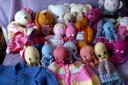 Knitted soft toys are among the donations for the appeal