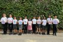 Pupils at Vicarage Primary School celebrating their success