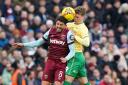 West Ham United's Pablo Fornals battles for the ball against Bristol City