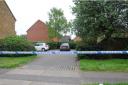 Police tape in Frobisher Way, Shoeburyness after the shooting