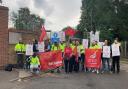 Refuse workers striking at the picket line at Central Depot on Folkstone Road