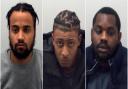 Marcus Moses-Cairnes, 28, of Rixsen Road, Manor Park (left), Garth Tulloch, 27, of Framlingham Close, Clapton (centre) and Ahamefuna Anukam, 27, of Iris Close, Ilford (right).