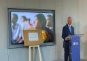 The Prince speaking as he unveils the Prince of Wales suite at the British Council's Redman Place offices.