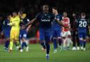 Angelo Ogbonna celebrates West Ham United's win at Arsenal