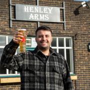 Licensee Aaron Wilson outside Henley Arms.