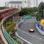 The London E-Prix is being hosted inside and outside the ExCeL Centre, with part of the circuit running next to the Docklands Light Railway