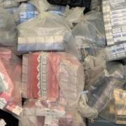 Some of the illegal tobacco products seized in the raid