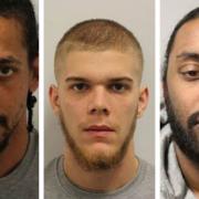 Jailed burglars: Anthony Lascelles, Christopher Sargent and Ajaypal Singh