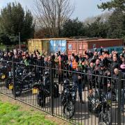 The bikers rode across east London to deliver the Easter eggs