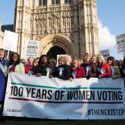 Female MPs at the launch of Labour's campaign to celebrate 100 years of women's suffrage in 2018