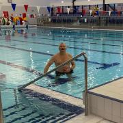 Colin Grainger in training for his sponsored swim.