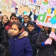 240 children demanded cleaner oceans, cleaner air and an end to global warming at a protest in Upton Park on October 21.