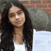 Mahima Chowdhury from Stratford School Academy with her GCSE results.