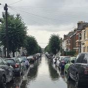 Downpours have caused flooding across Newham including in Manor Park.