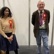 Newly-elected councillor for East Ham Central, Farah Nazeer, pictured with agent Alan Griffiths. Cllr Nazeer was victorious after securing 2,297 votes - 53 per cent of those cast.