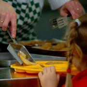 School meals being dished up