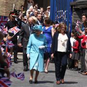 The Queen and Prince Philip at Mayflower Primary School in 2017