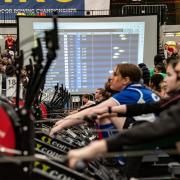 Action from the National Junior Indoor Rowing Championships