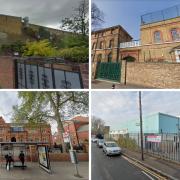 (above: left to right) Quwwat Ul Islam Girls' School and St Angela's Ursuline School and (below: left to right) Newham Collegiate Sixth Form Centre and Hafs Academy