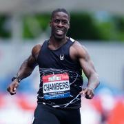 Dwain Chambers in action at the UK Championships. Image: PA