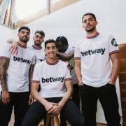 West Ham United players model their new away kit