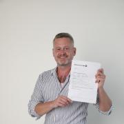 Adult learner, Mark Richardson, a former West End performer, who decided to obtain a GCSE to help him pursue a career path in counselling, is celebrating his grade 7 achievement in English.