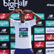 Sir Mo Farah poses for a photograph after placing fourth in the Men's Elite race during The Big Half in London  Picture: PA